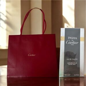 Cartier Pasha Eau de Toilette New Men Vintage and Red gift bag